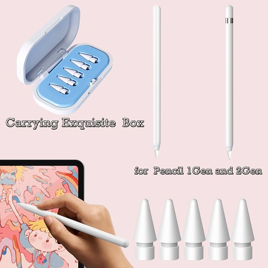 Amazon | 5個Apple用ブルー収納ボックス付き鉛筆チップApple Pencil 1