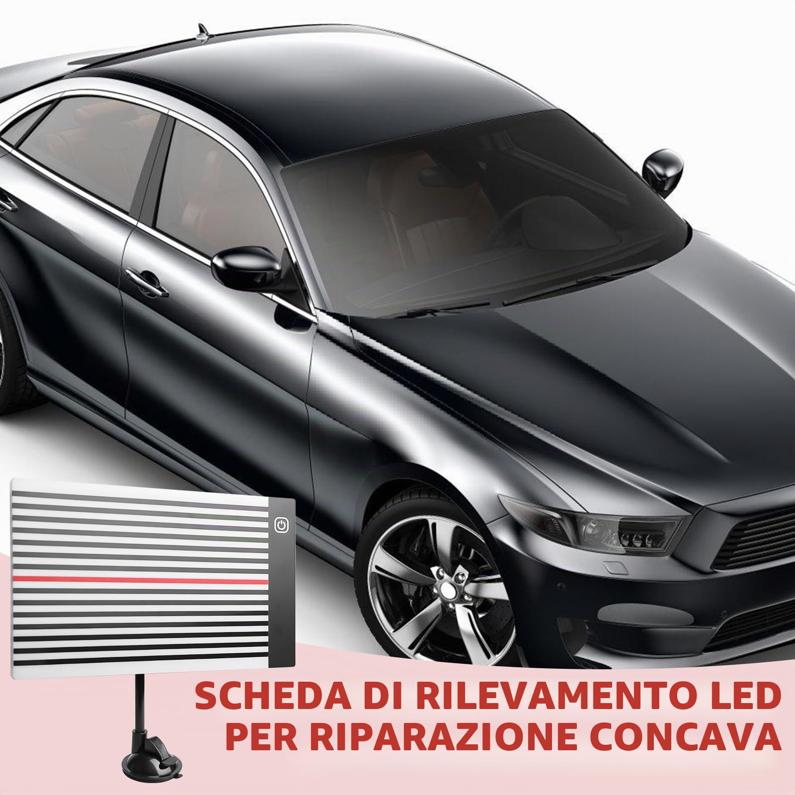 Luce per riparazione ammaccature senza vernice, pannello LED per riparazione ammaccature con supporto regolabile, lampada di controllo a striscia per carrozzeria USB e scheda riflettente LED, kit di