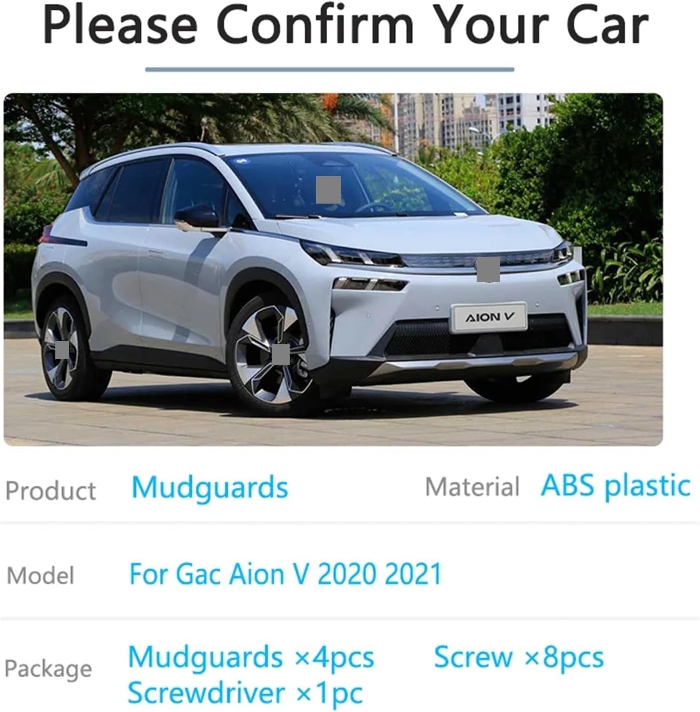 4x Car Mudflap For Gac Aion V New Energy 2020 2021 Auto Front Rear Mudguards fenders Wheel Protector Upgrade Flaps Splash Guard