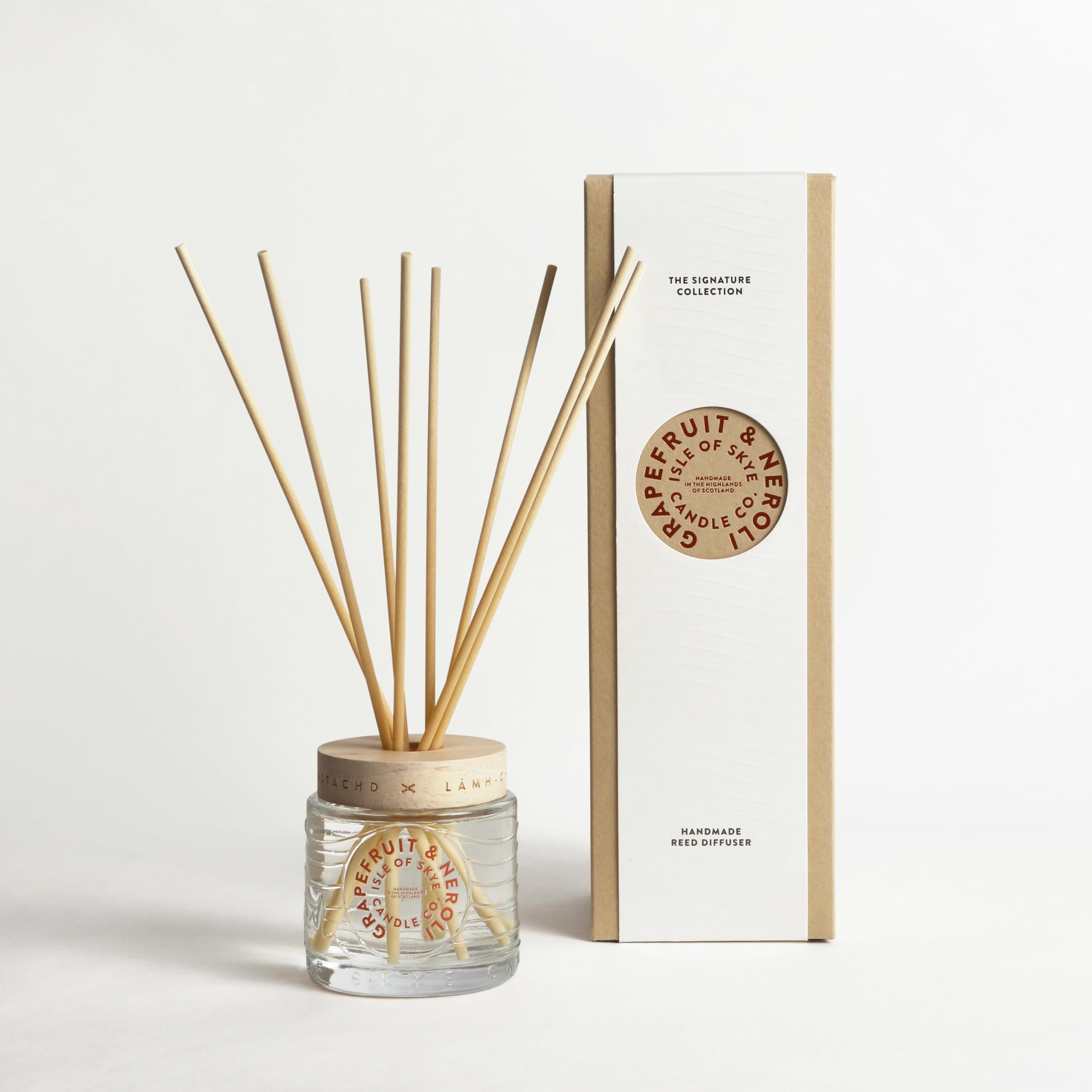 Isle of Skye Candle Company Grapefruit & Neroli Reed Diffuser | Premium Fragrance | Hand-poured in Scotland | Effortless home fragrance | 10 Weeks Diffuse Time | Plant-based, sustainable augeo