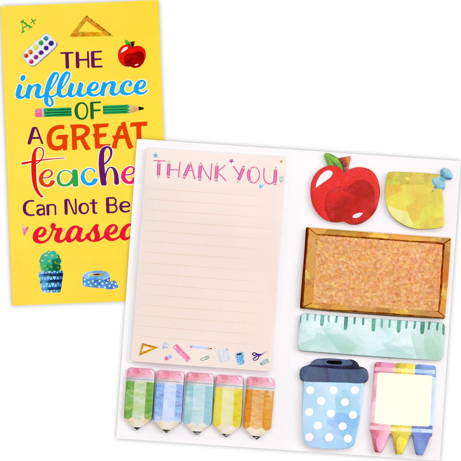 Teacher Sticky Notes Set Self-Stick Memo Pads Page Marker Thank You Teachers Appreciation End of Year Gifts