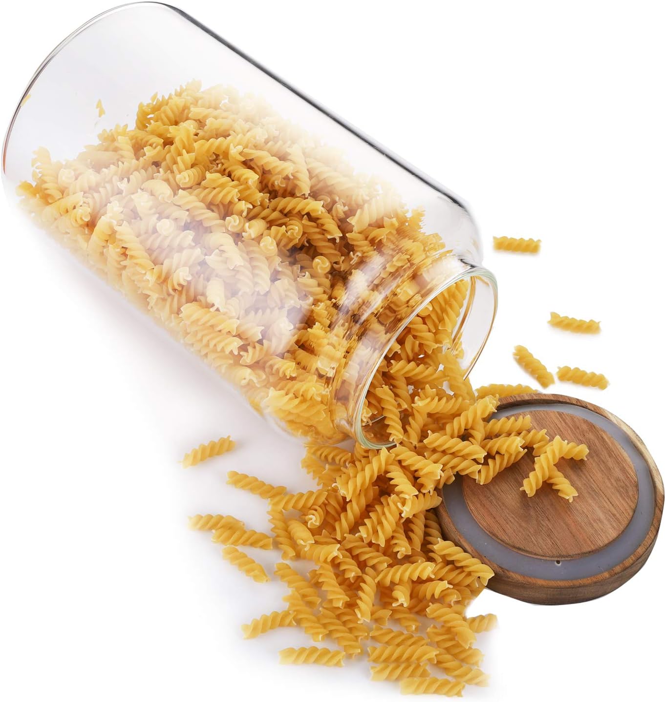 Bekith Large Glass Food Storage Jar with Wooden Lid