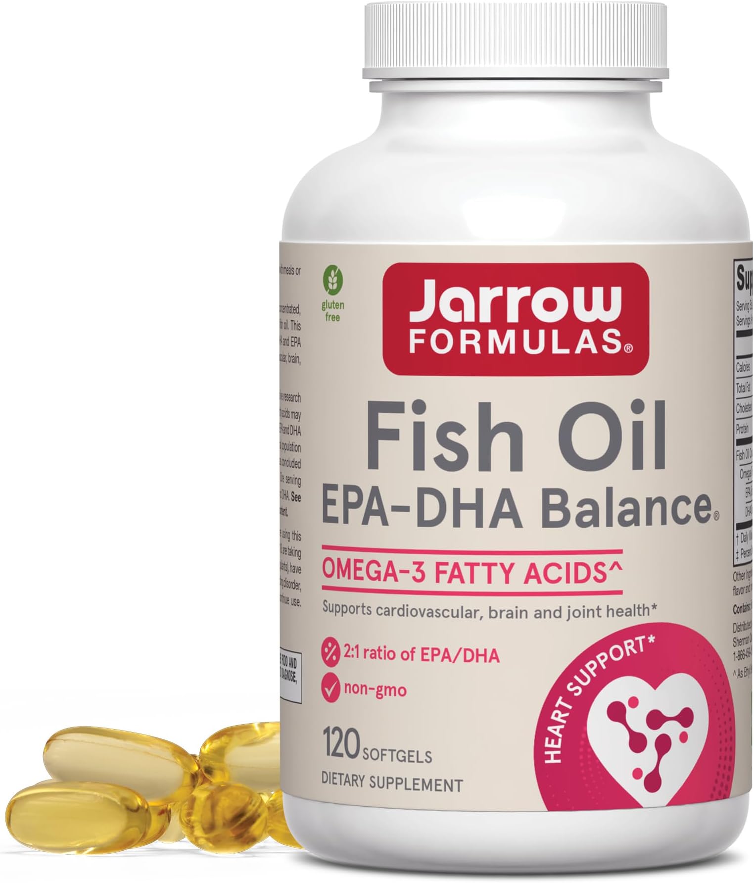Jarrow Formulas EPA-DHA Balance, Boosts Brain Function, 600 mg omega-3, 120 Caps