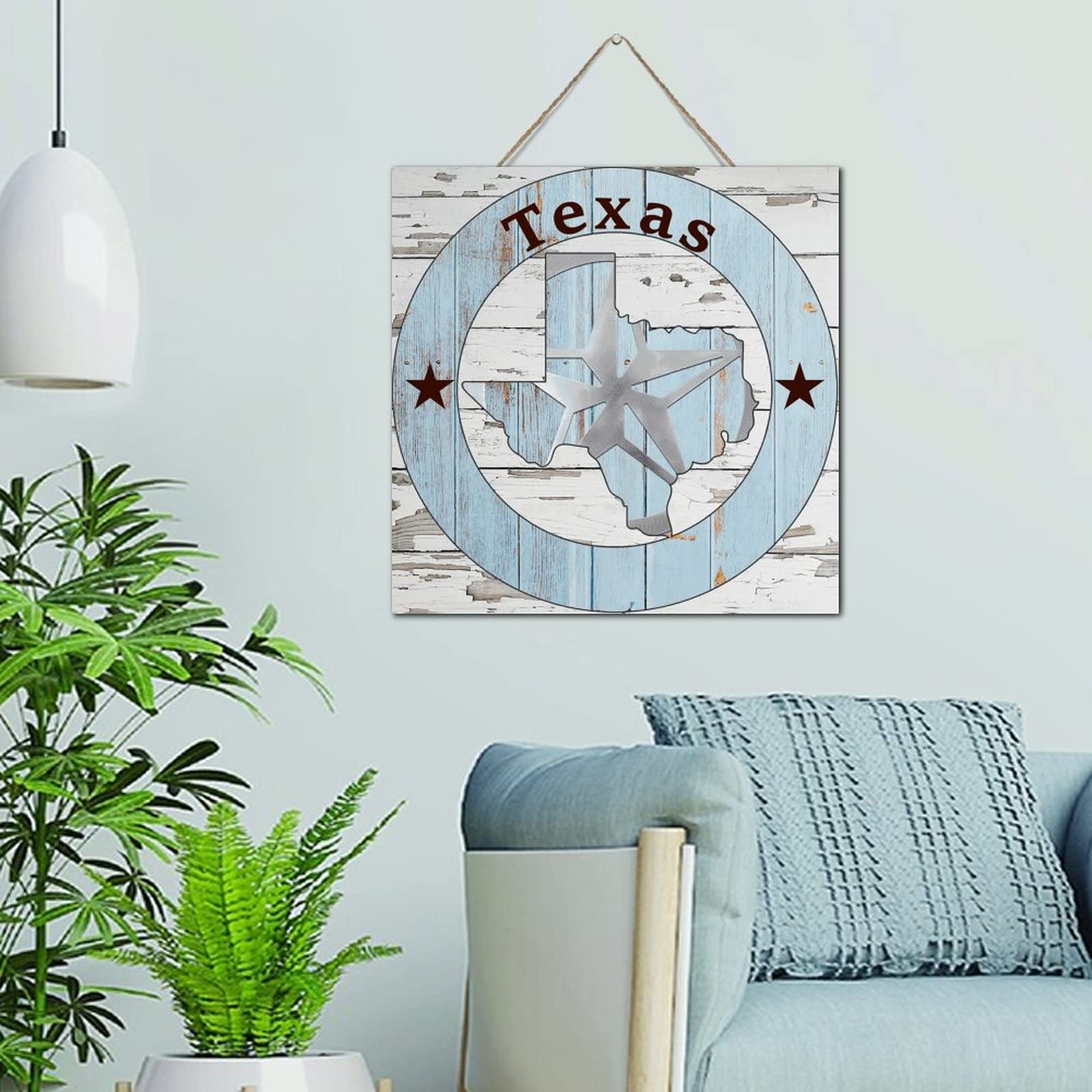 Panneau décoratif en bois vieilli de qualité supérieure Texas Lone Star - 6