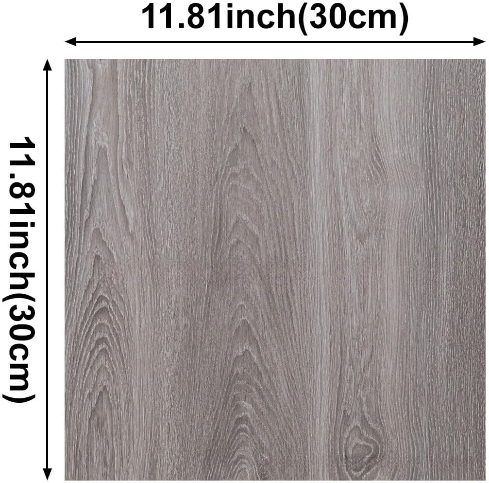 Queenbox 12x12in 10PCS Self Adhesive Wood Vinyl Floor Tile, Waterproof Wooded Plank Sticky DIY Flooring for Home Office Hotel Restaurant, Pattern 7