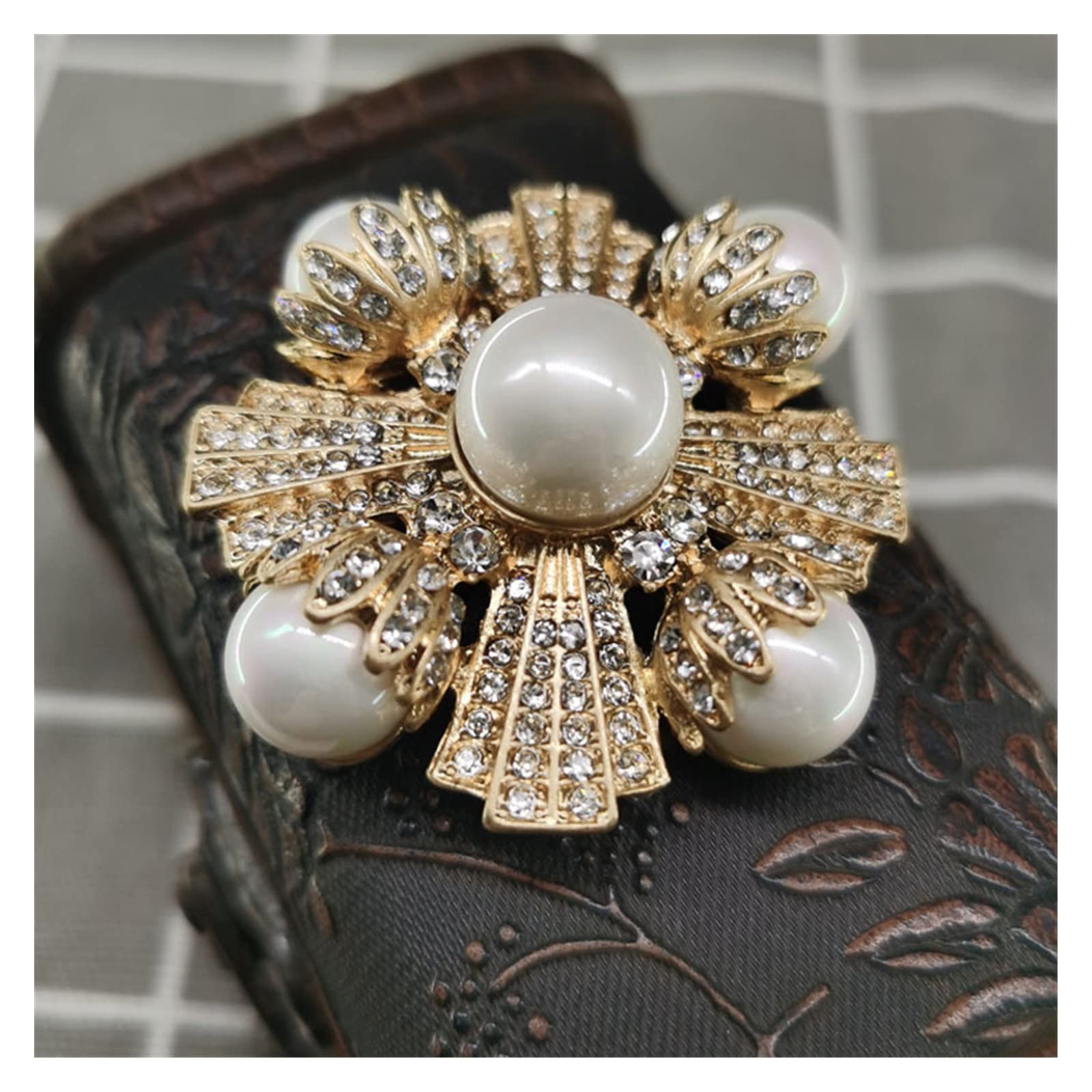 Belle Broche Ancienne Vintage En Bronze - Croix Avec Fleurs Et Palmés, Origine Mystère