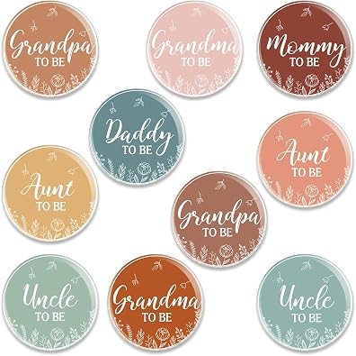 10 Pcs Family to Be Pins for Baby Shower