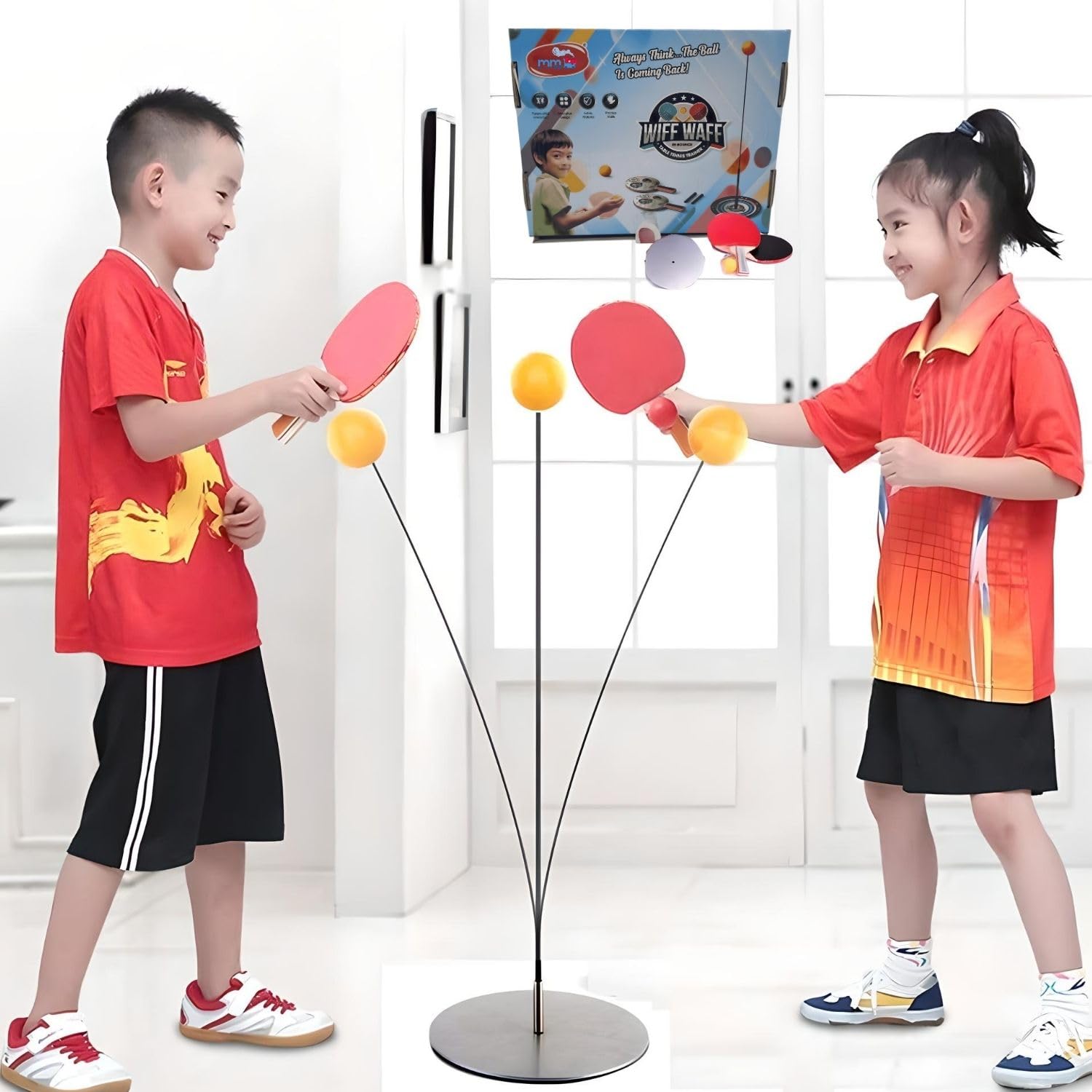 MM TOYS Table Tennis Trainer Set for Kids | Portable Elastic Shaft Indoor Outdoor Ping Pong | Sports Toy for Kids | Easy Assembly | Durable Birthday Gift for 4 to 10 Year (B0DCQ4RY7C) Amazon Price History, Amazon Price Tracker