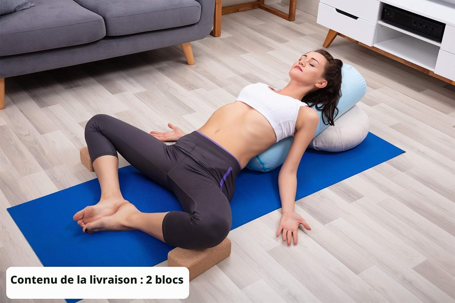 L'original de AMITYUNION - Lot de 2 blocs de yoga - 100% naturel - Hatha Klotz aussi pour les débutants Méditation & Pilates, accessoires de fitness, aides pour le yoga, blocs de yoga 65 mm 2-pack