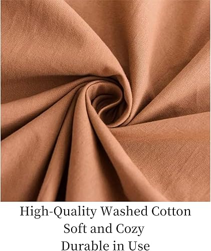 Miniatura 3 de JELLYMONI Juego de 2 fundas de almohada de algodón estándar (20 x 26 pulgadas), con cierre de botón, 100% algodón lavado, suave, transpirable, color