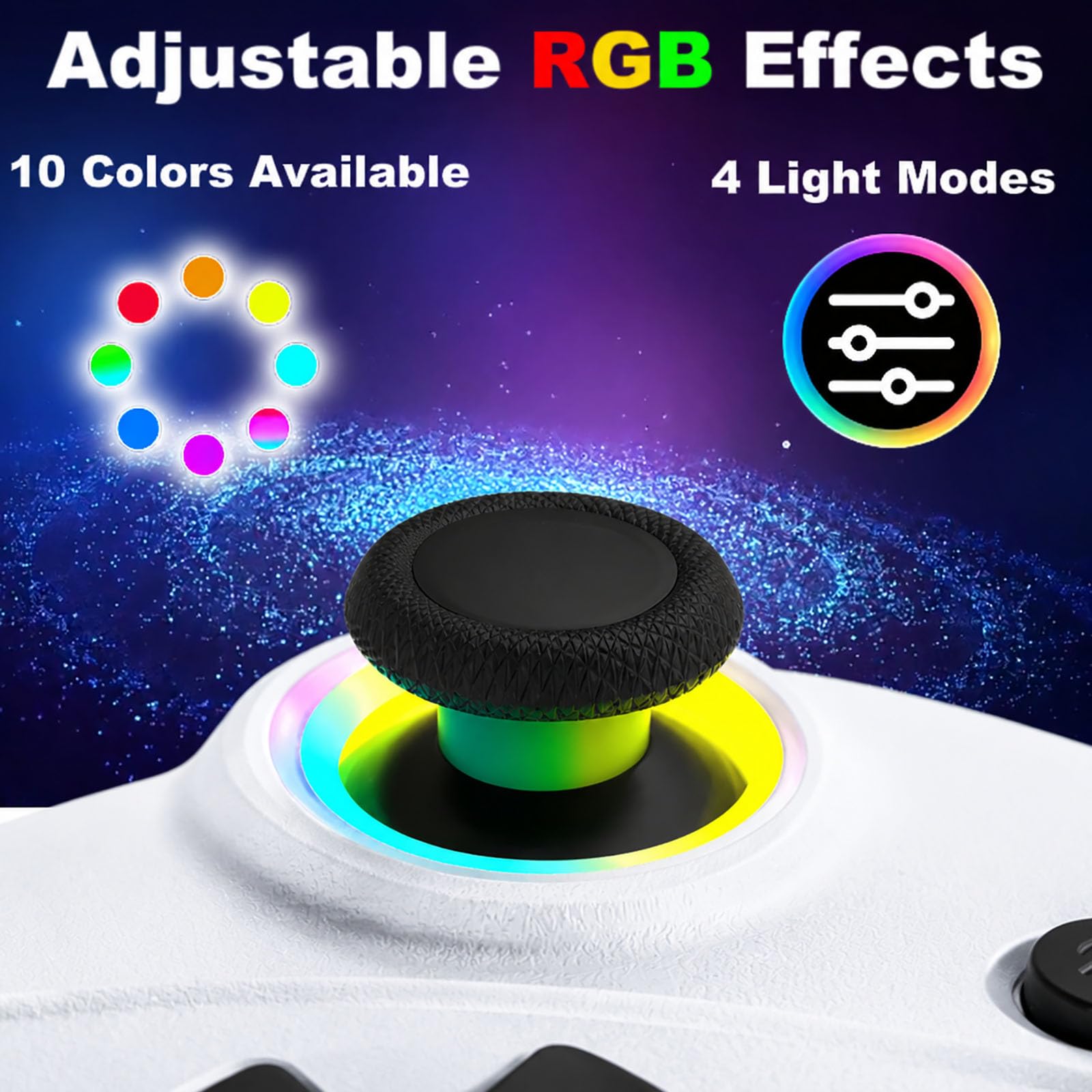 RUIXTIPAD Per Luna Controller, Gamepad wireless nero con illuminazione RGB, TMR Sticks