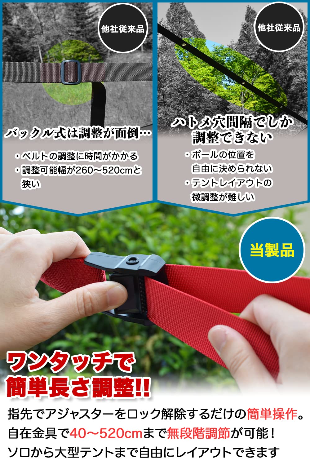 Amazon | REVOR (リボル) サビない 小川張り タープ延長ベルト