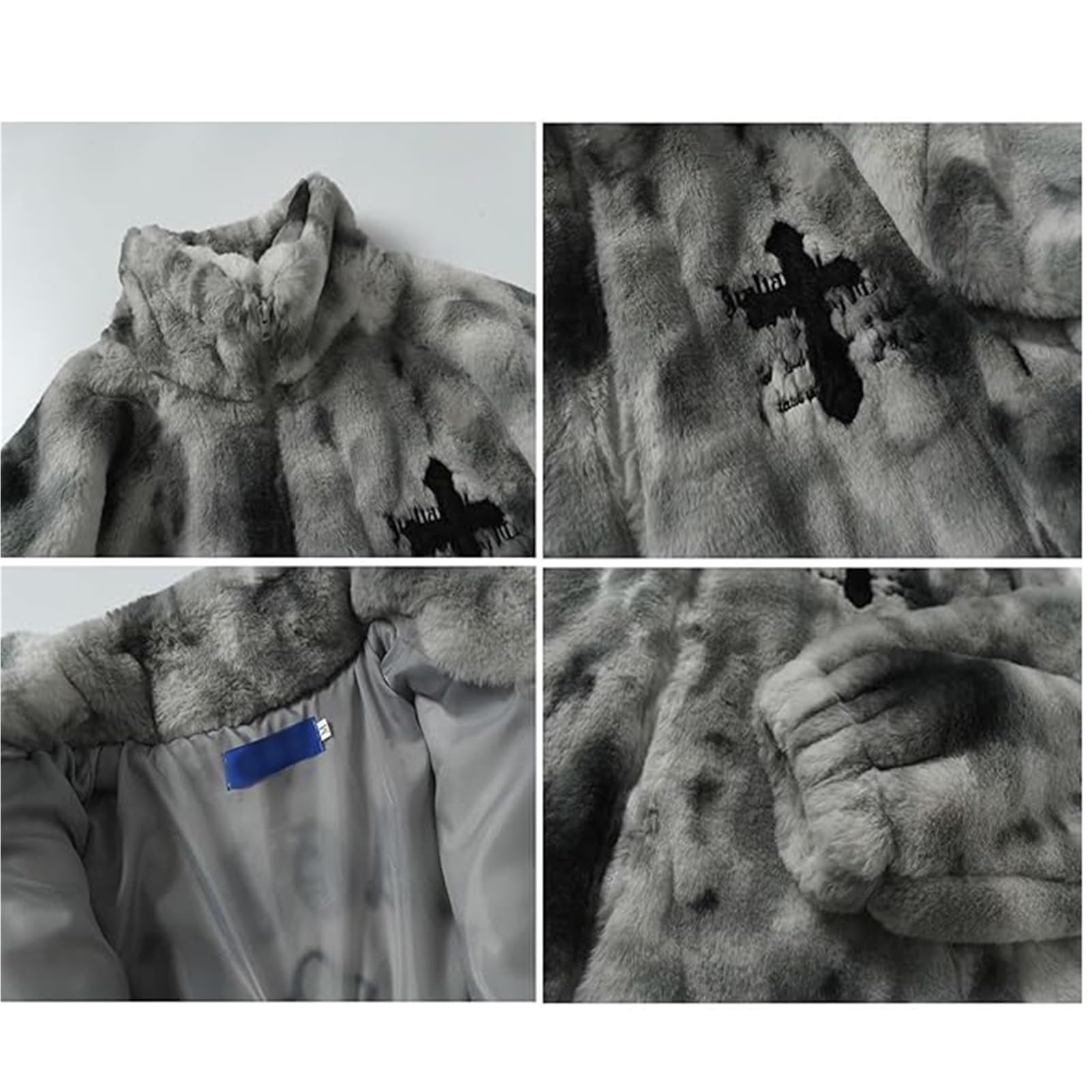 Męska damska kurtka polarowa z kołnierzem stójką i zamkiem błyskawicznym, kurtka polarowa Sherpa, estetyczne ubrania Y2K, zimowe, ciepłe kurtki polarowe Teddy, płaszcz
