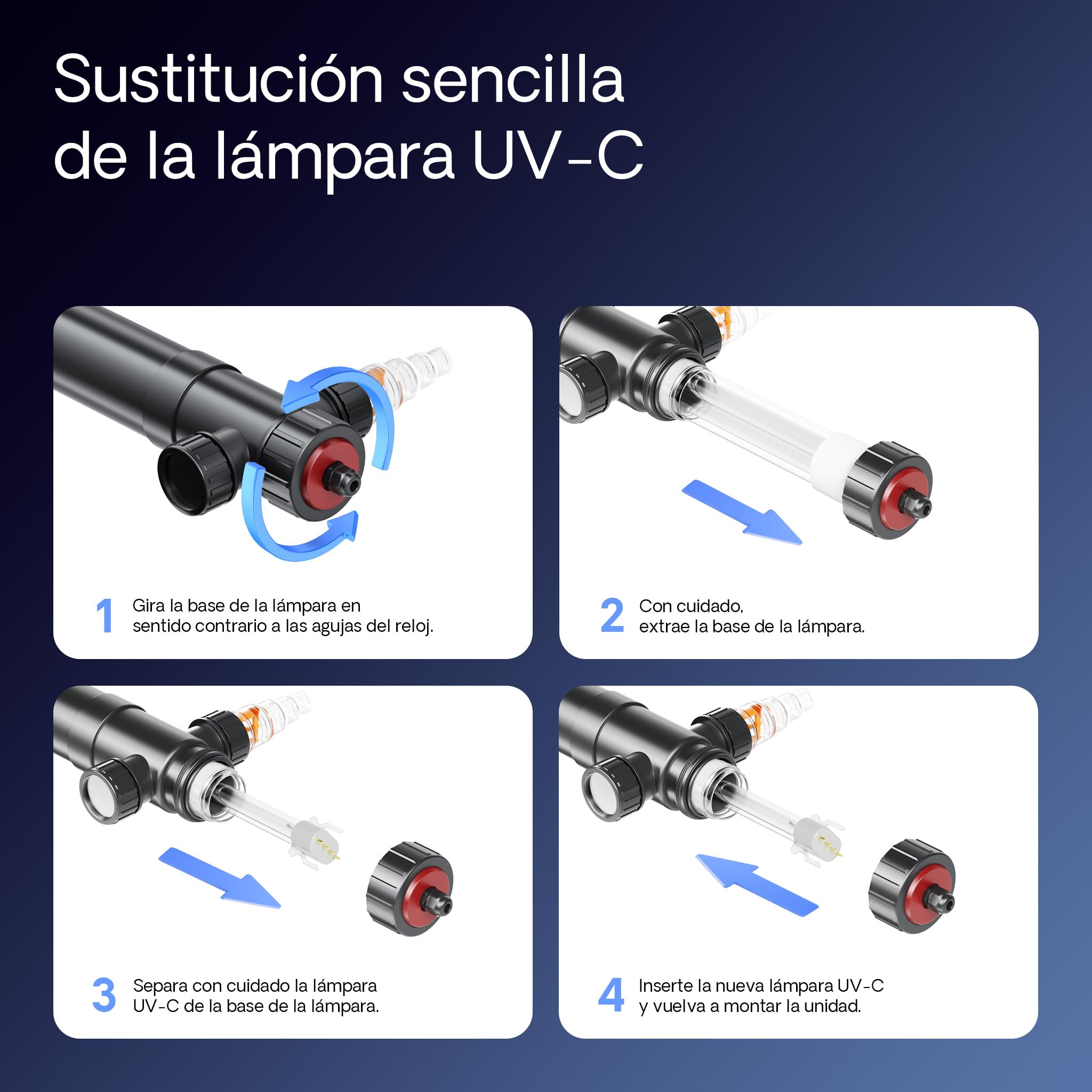 SunSun CUV-172 Clarificador de Agua para estanques 72W, Filtro UV para Agua Clara en estanques