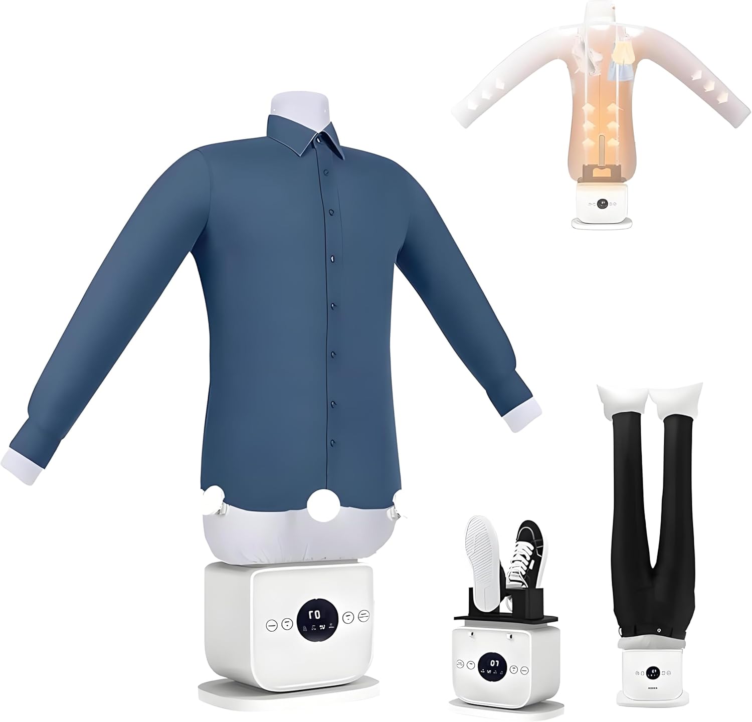 Touched Hands-Free Automatic Ironing Machine, Steamer 360° Without Blind Spots Drying, Iron Machine 8 Minutes Quick Ironed Dry, One-Click C