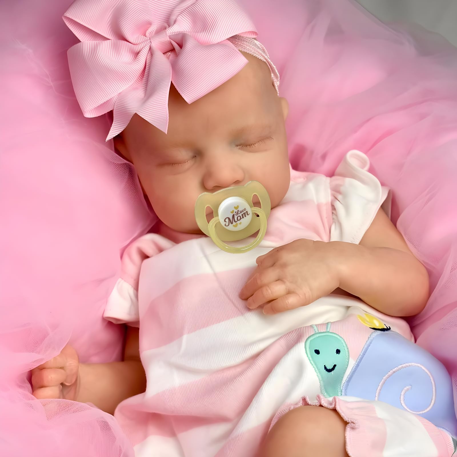 BABESIDE Lifelike Reborn Baby Dolls - 17-Inch Real Baby Feeling Realistic-Newborn Baby Dolls Sleeping Baby Girl Real Life Baby Dolls with Toy Accessories Gift Set for Kids 3+