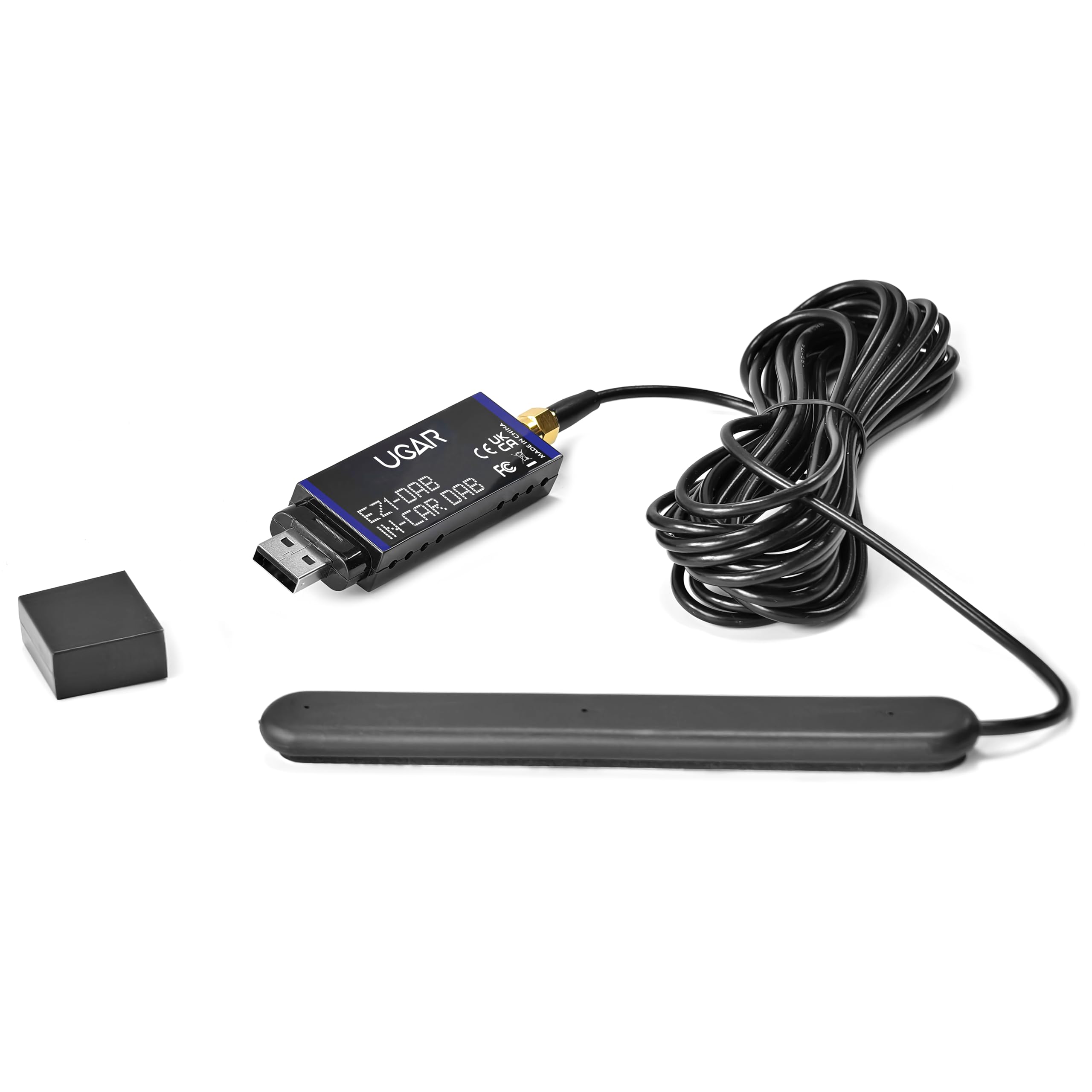 UGAR Dongle USB DAB+ Android con antenna DAB con montaggio interno in vetro riutilizzabile amplificata