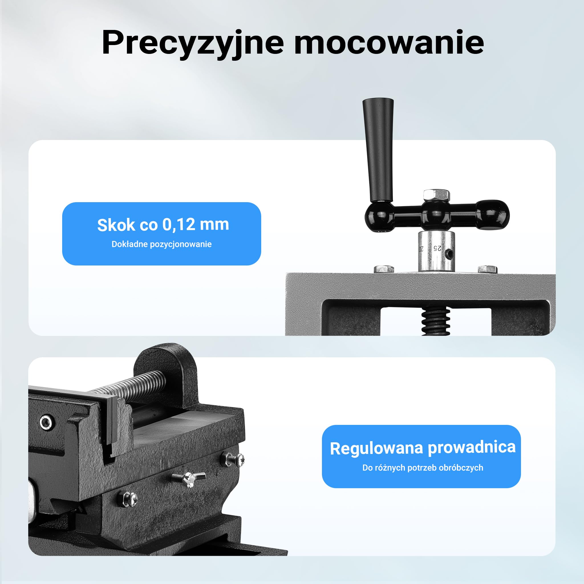 Wiltec Imadło maszynowe krzyżowe szczęki 150 mm dwukierunkowe z żeliwa, na wiertarki stołowe do frezarki, przesuwne XY