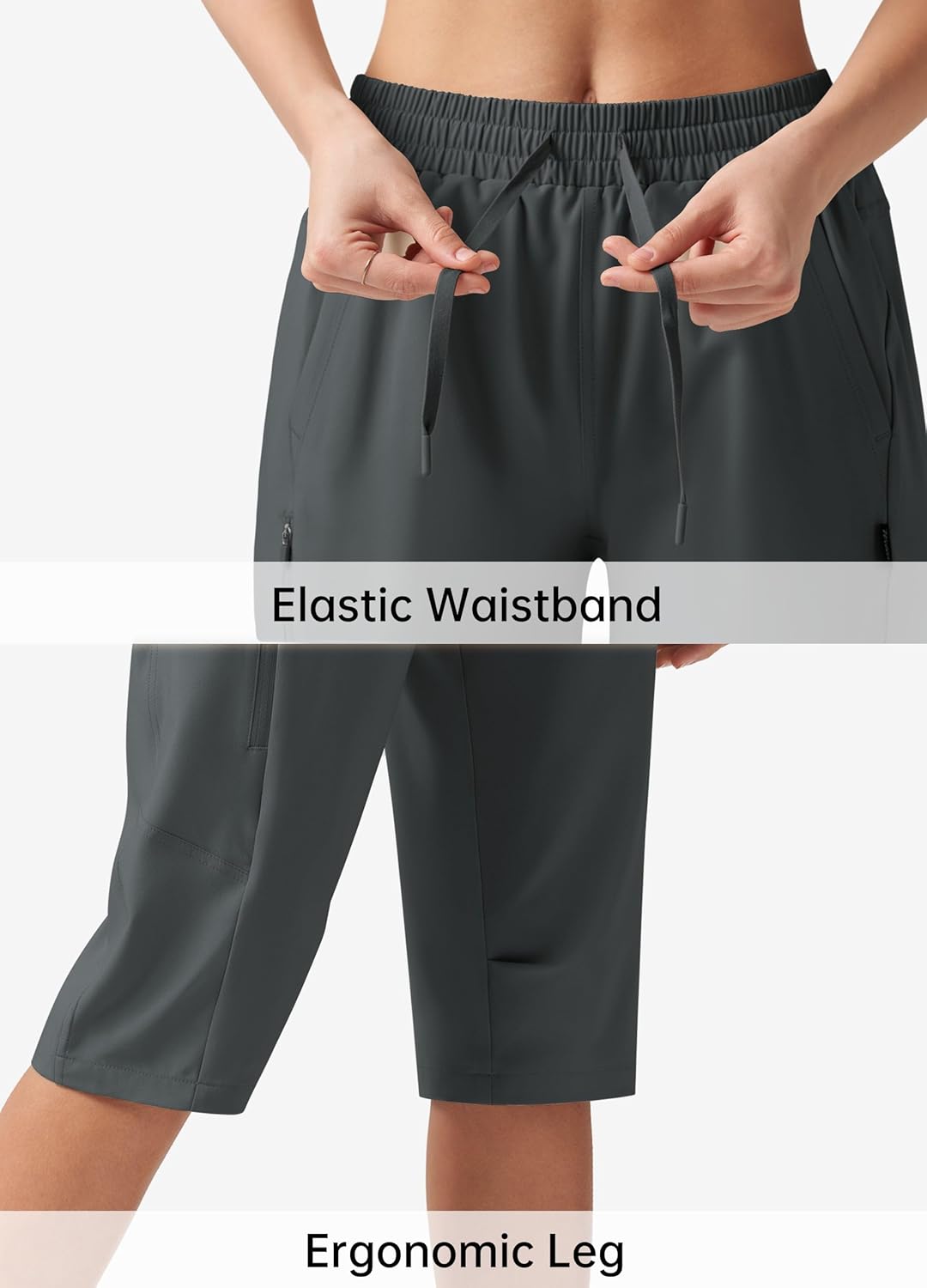 Willit Womens 15" Hiking Long Shorts Lightweight Zipper Pockets Below Knee Length Cargo Quick Dry Water Resistant - Image 5