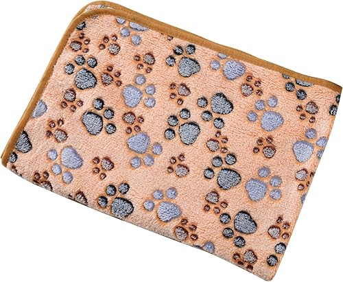 Miniatura 1 de UTTPLL Manta mullida de franela de forro polar de alta calidad para mascotas, gatos y perros, con estampado de patas, manta suave y cálida para