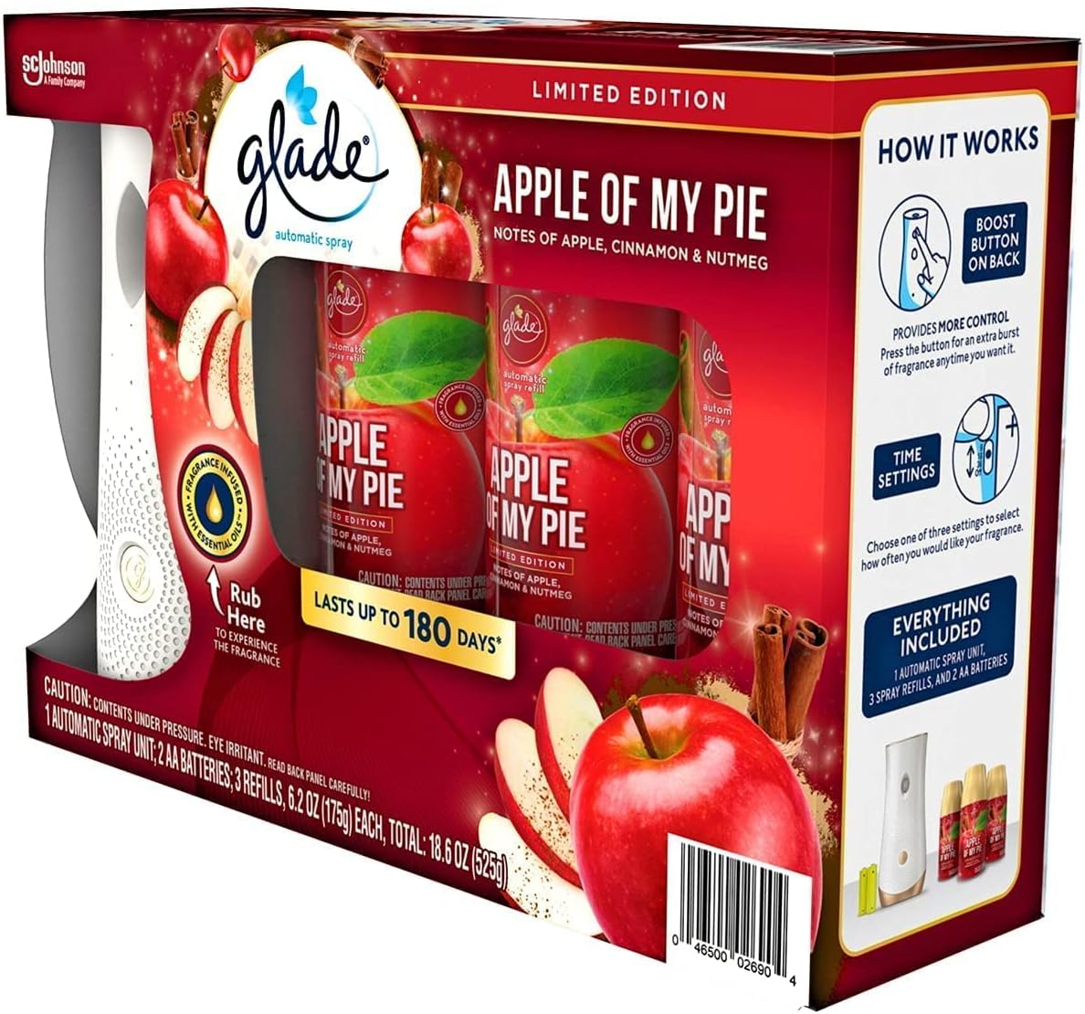 Glade Automatic Spray 1+3 Fall Kit (Apple of My Pie) Plus 3 Refills