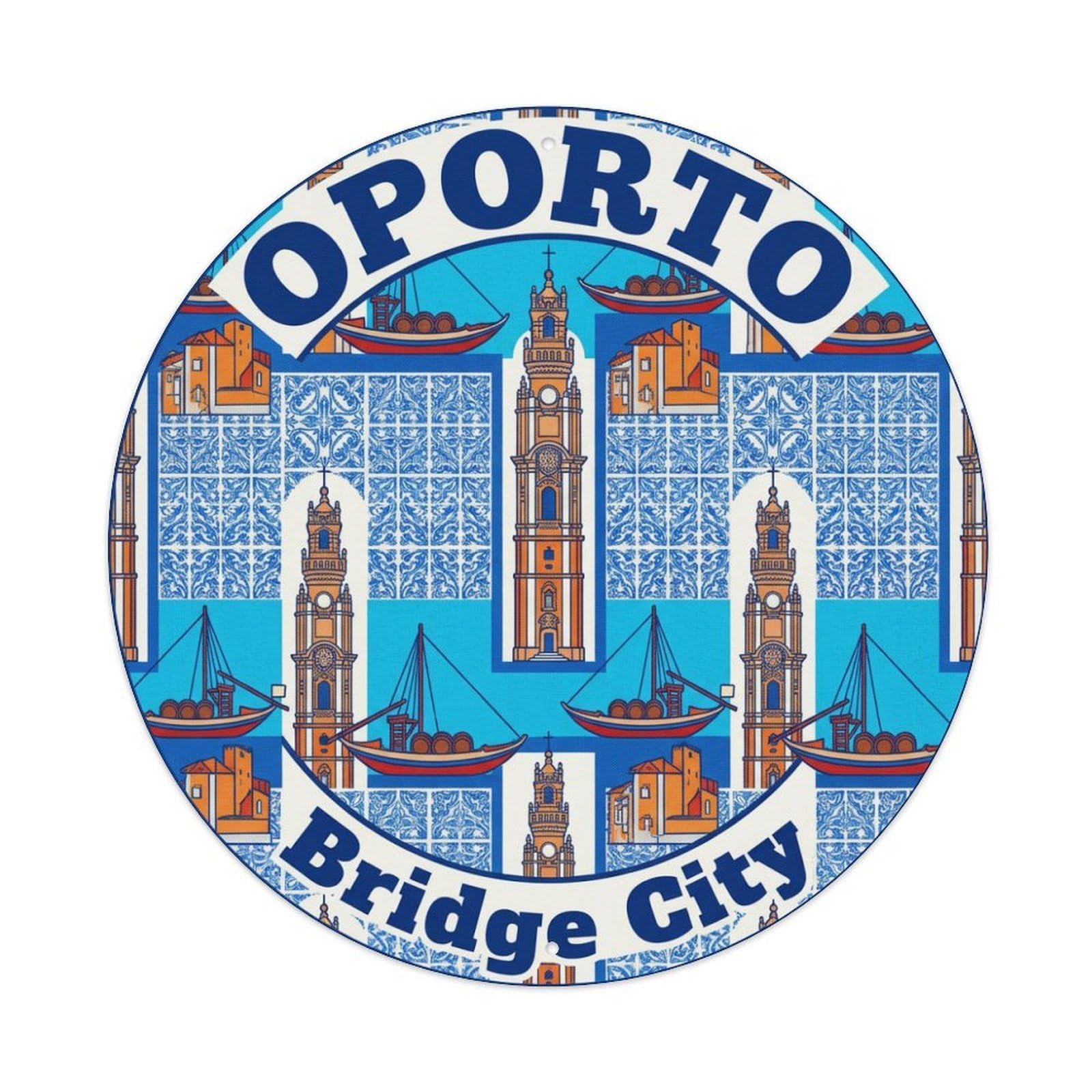 Vintage Travel Oporto Portugal Silence Metal Tin Sign