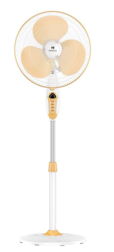 Havells Sprint 400mm Energy Saving with Remote Control BLDC Pedestal Fan (White Yellow, Pack of 1) at Rs. 3569