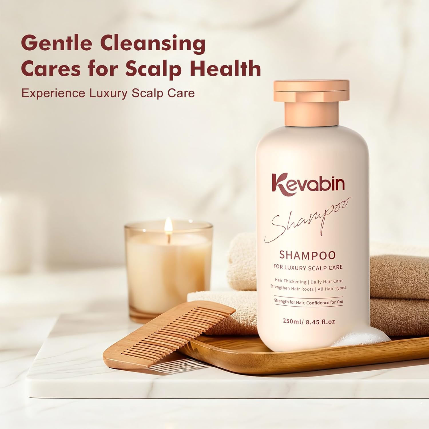 Hair thinning shampoo packaging and label closeup