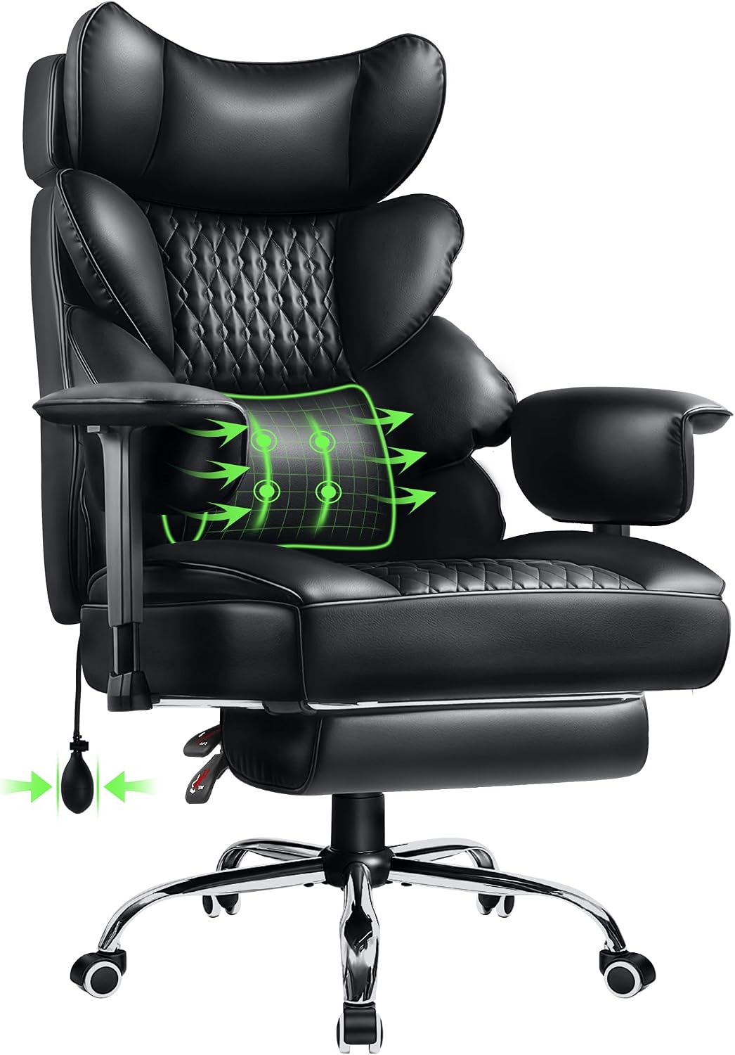 Tornivk: 400 Lb Chair with Foot Rest and Adjustable Arms