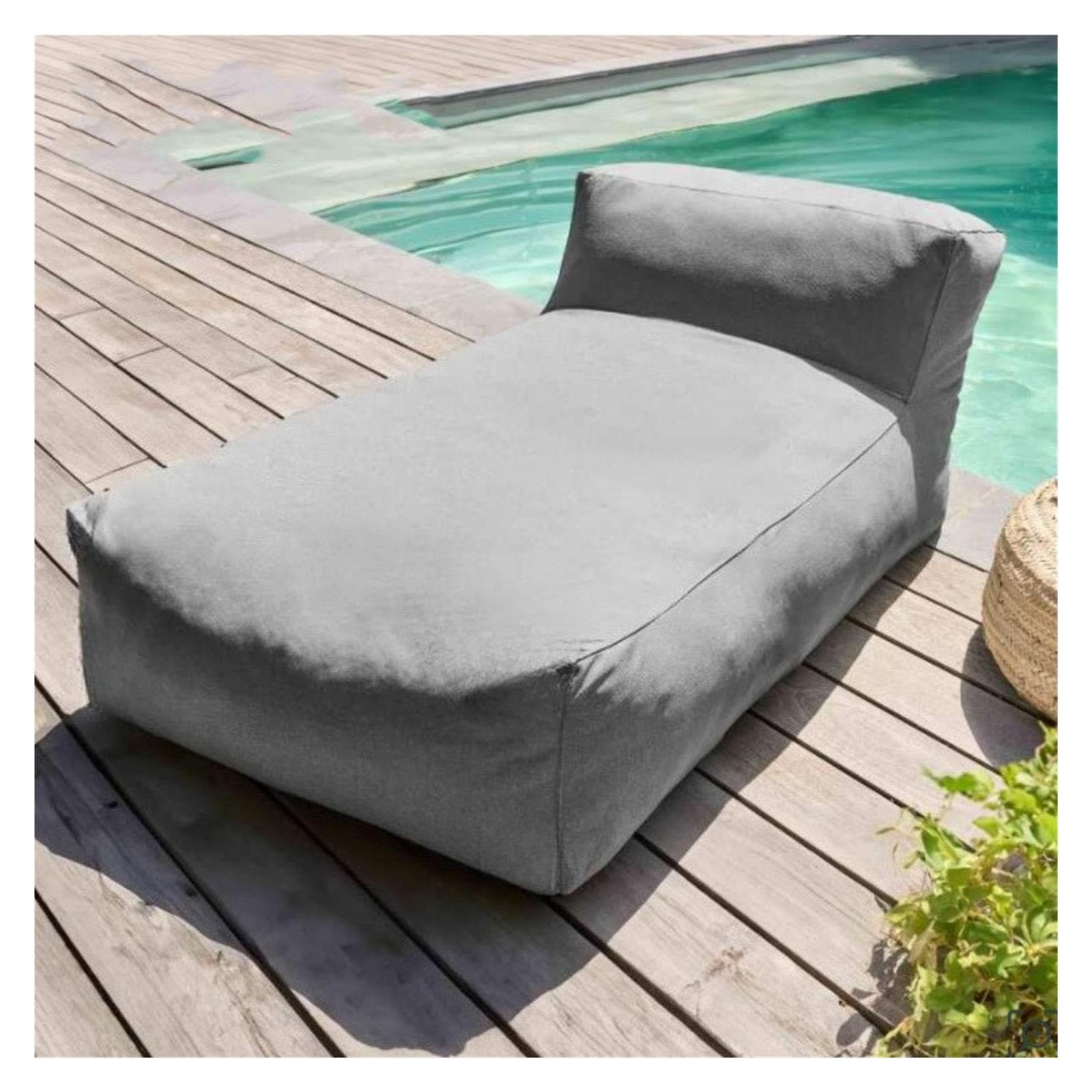 Zewnętrzny pokrowiec na leżak z fasolką, basen, rozkładana sofa plażowa(125cm-dark grey)