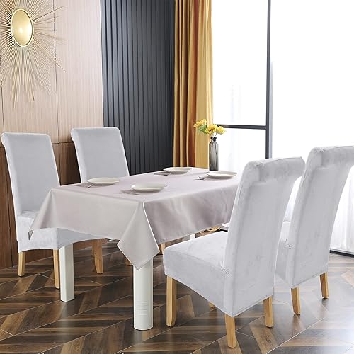 Miniatura 2 de ele ELEOPTION Fundas grandes de terciopelo y elastano para silla, fundas protectoras suaves y elásticas para silla, extraíbles y lavables para