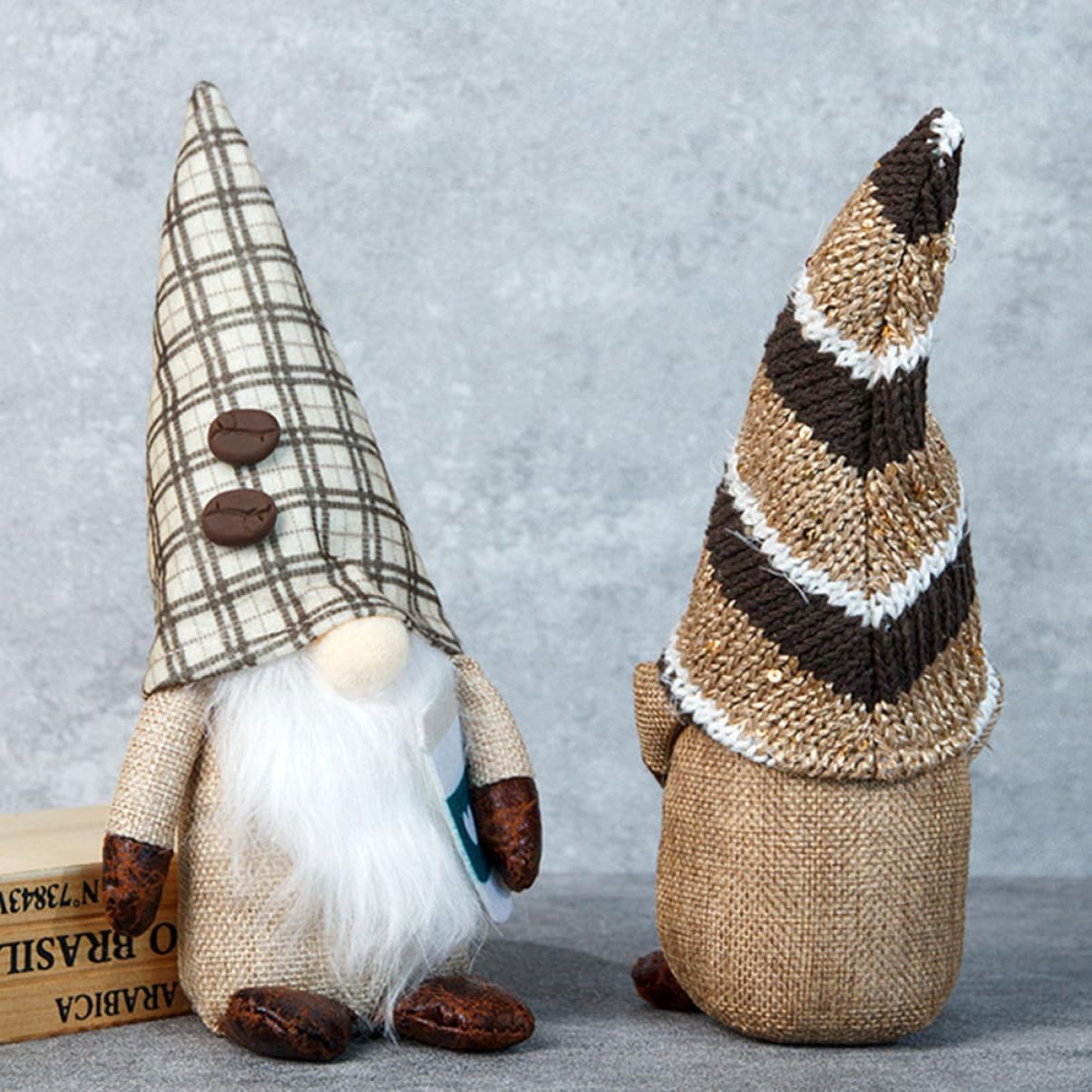Halloween Coffee Gnome Figurine 2pcs Cloth Powder Holiday Decorations image 5