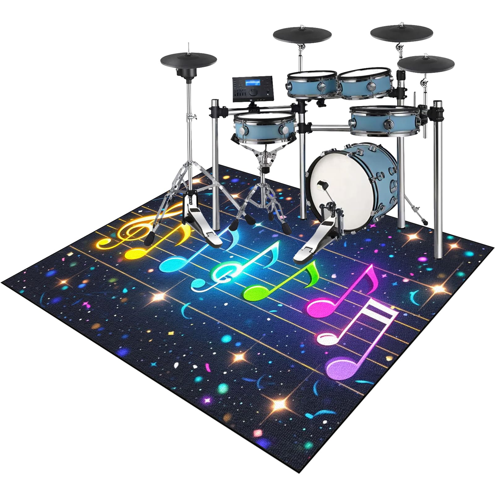 Dywan perkusyjny, 160 x 120 cm, dywan perkusyjny, izolacja akustyczna, profesjonalny elektroniczny zestaw do perkusji jazzowej, perkusji basowej, werbla, perkusji i innych instrumentów