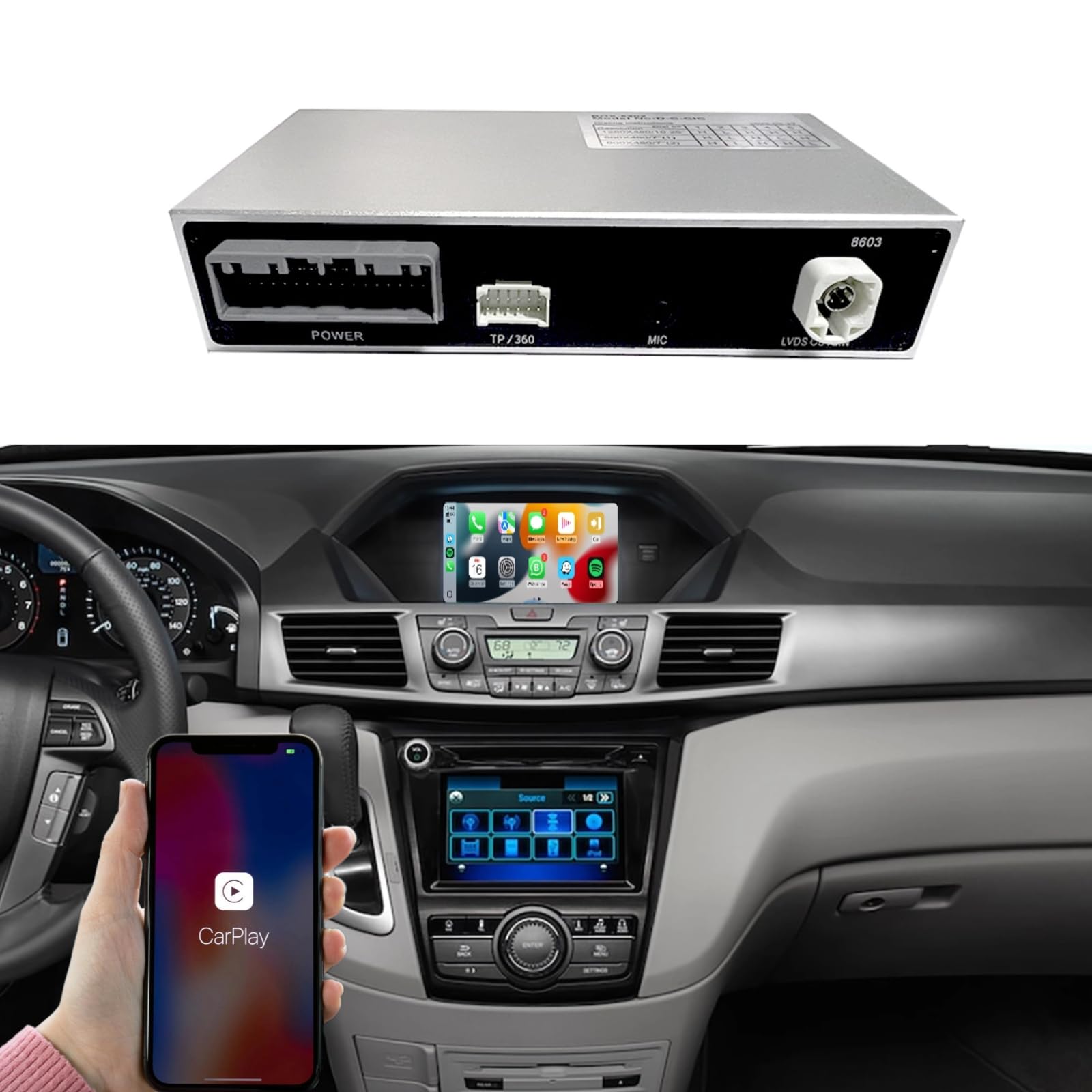 Wireless CarPlay & Android Auto Upgrade Module for Odyssey 2011-2017 (4th Gen w/Dual Screen) | Retain OEM Functions | Plug & Play | Add Mirroring, Media Playback-image-9