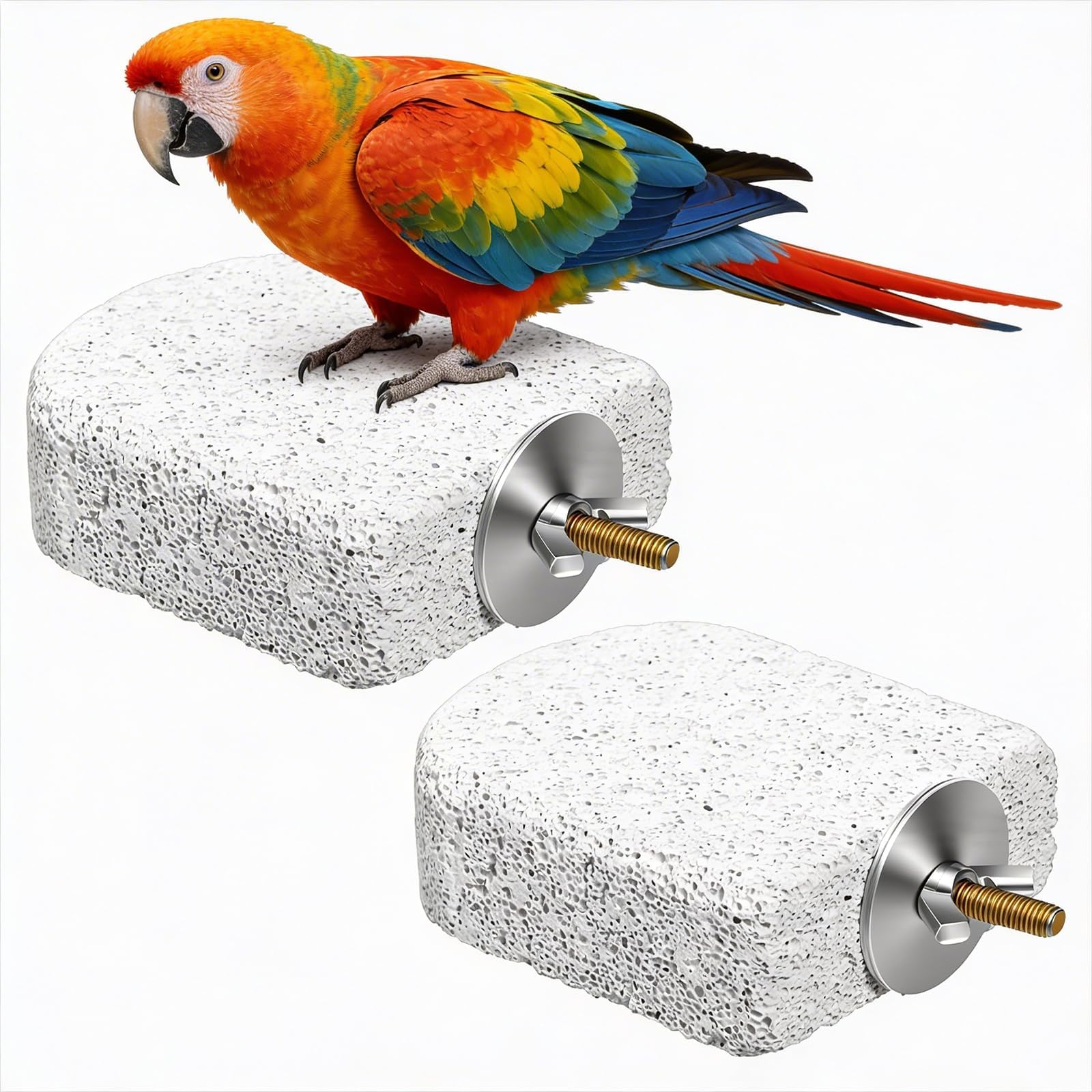 2PCS Set Wooden Perches for Birds, Bird Cage Accessories with Real Wood Chew Sticks, Parrot Toys for Cage Play & Claw Grinding, for Small Medium Budgies Parakeets Cockatiels-image-38