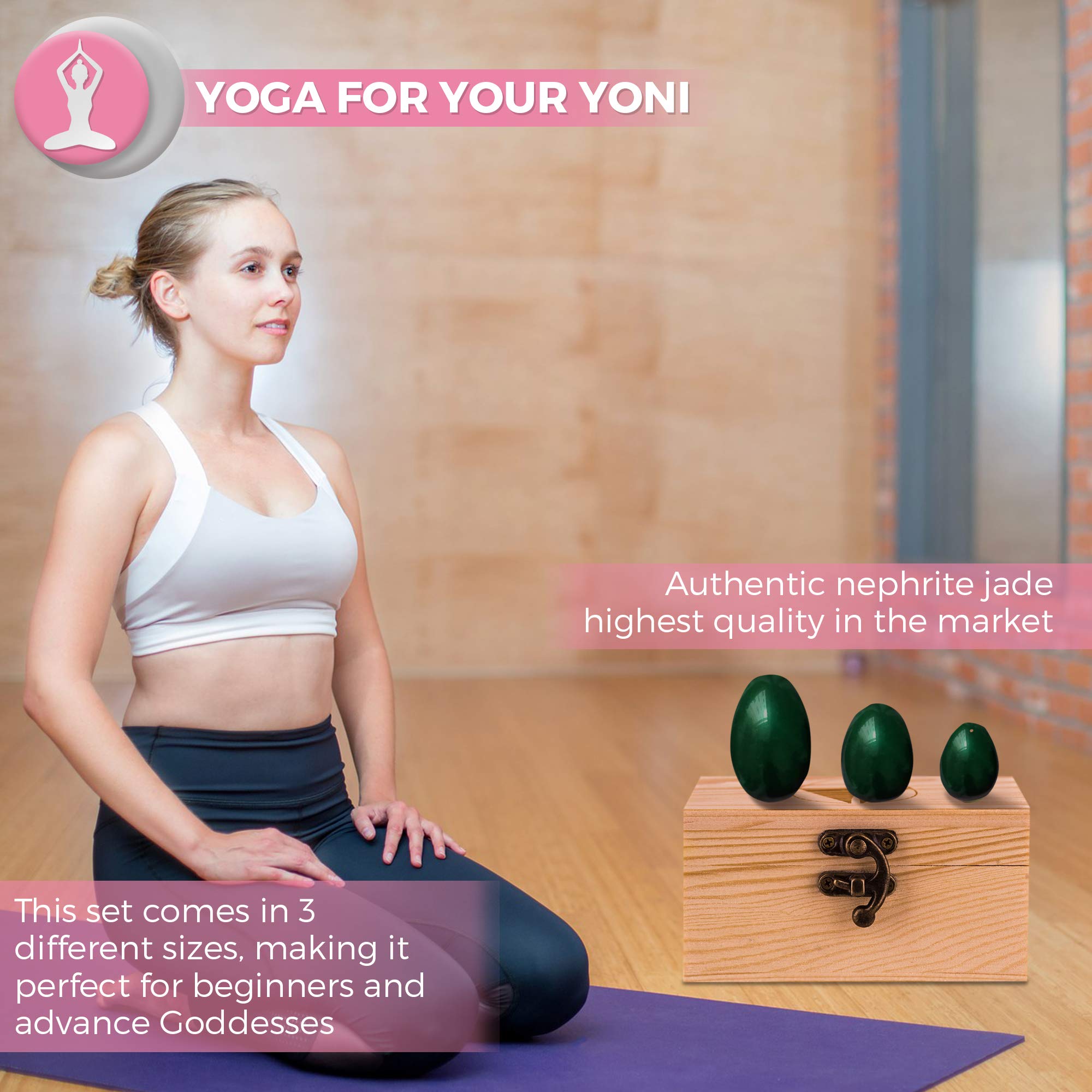 Amazon | Yoni Stone ネフライト翡翠 3サイズ Gia認定 女性用