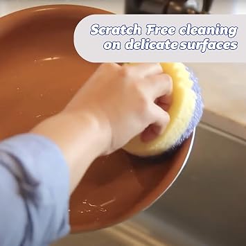 Scrub Daddy Scrub Mommy Cleaning Sponges - Dual Sided Non Scratch Sponge Scourers, Smiley Kitchen Sponges for Dishwashing & Bathroom, FlexTexture Dish Scrubber Sponge, Blue Twin Pack