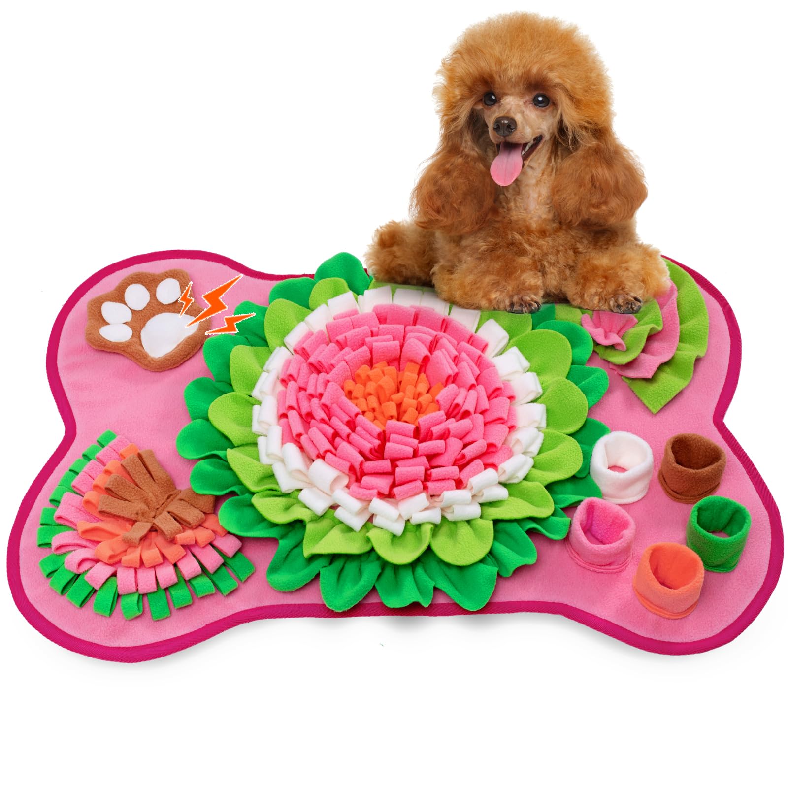 Tapete para olfatear para perros, tapete de olfateo para mascotas para perros pequeños y medianos, tapete interactivo para olfatear cachorros, tapete de alimentación lenta para entrenamiento y alivio