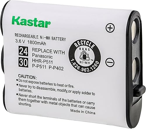 Kastar Paquete de 1 batería de repuesto para Panasonic KX-TGA270 KX-TGA270S KX-TGA273 KX-TGA273S KX-TGA290 KX-TGA290B KX-TGA510 KX-TGA510M,