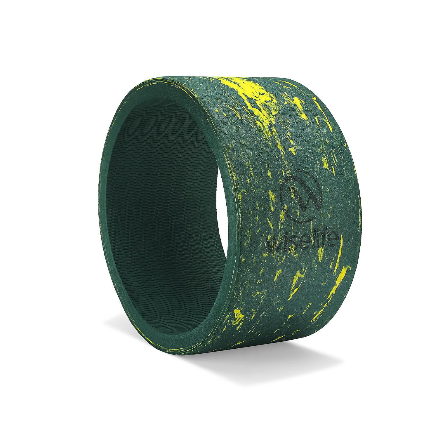Wiselife Yoga Wheel Pro For Men & Women | Big Circle Wheel For Abs, Home Training, Deep Tissue Massage, Back Pain, Stretching, Back Bends, Body Posture, Sweat Resistant | 13 x 6 inch (Green Marble)-image-2