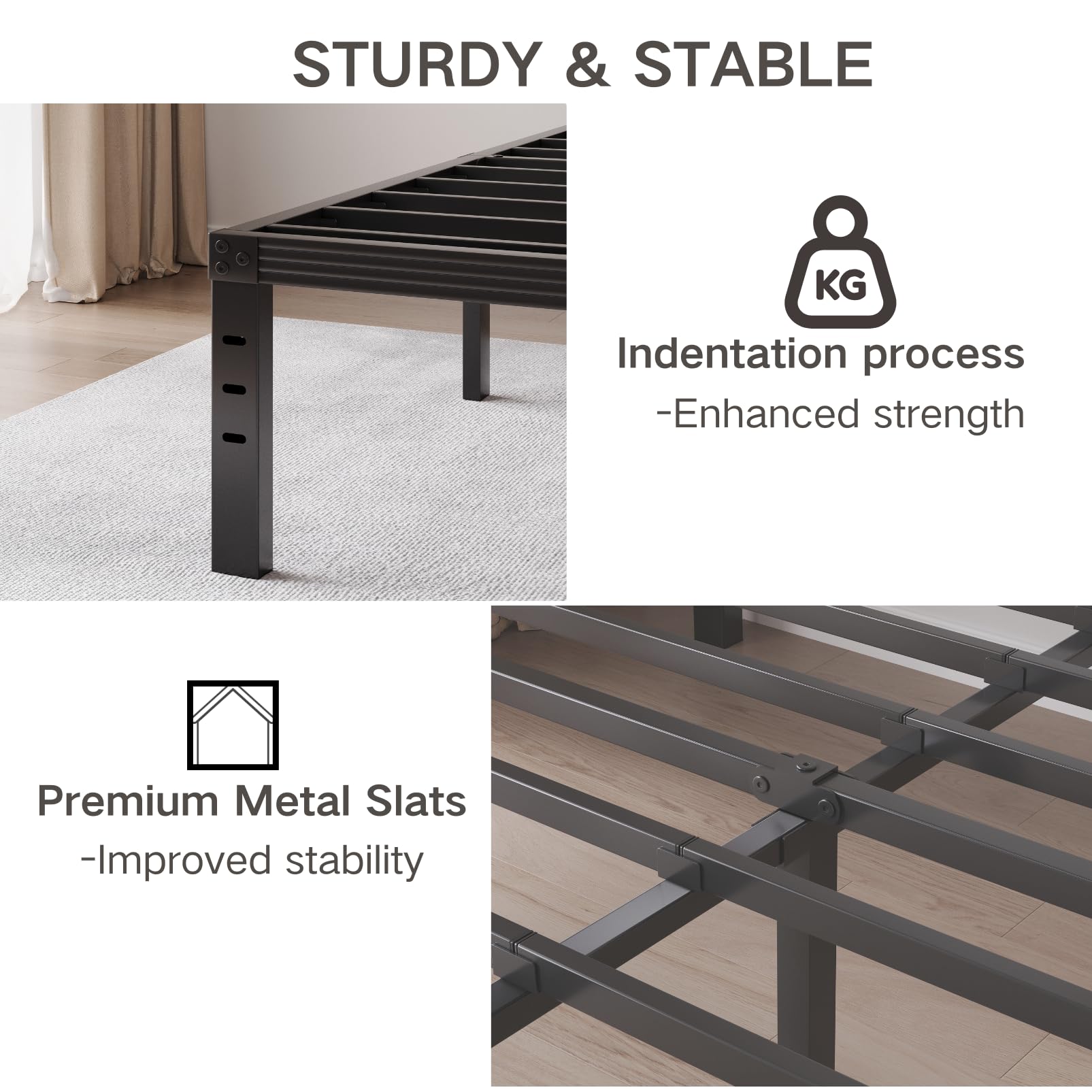 Amazon.com: COMASACH Queen Bed Frame, Heavy Duty 12