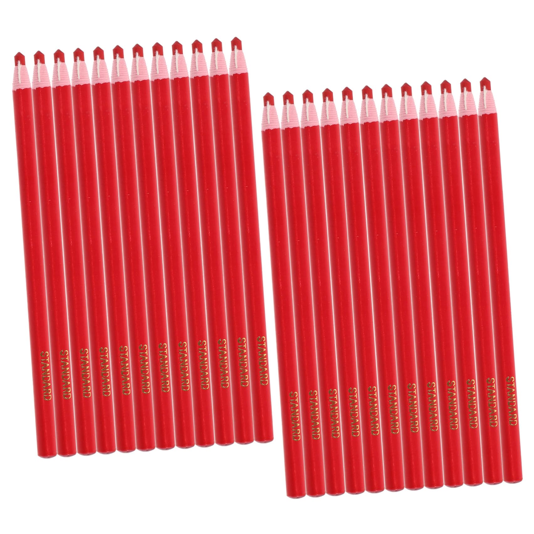 Set 24 Pezzi Matite Grasse in Cera Rosso per Segnare su Legno e Tessuto Forte Adesione, per Produzione Industriale e Disegno Creativo