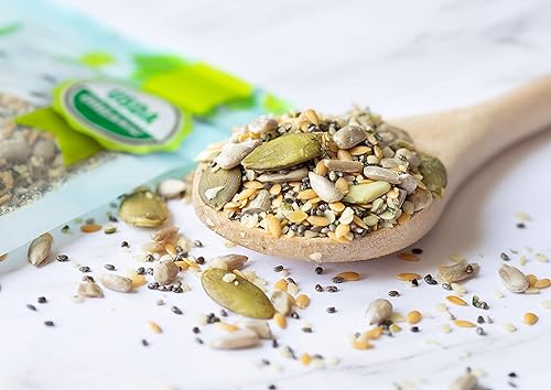 Miniatura 8 de Food to Live - Mezcla de supersemillas crudas orgánicas chía, lino, cáñamo, calabaza y girasol, 1.5 libras - Mezcla de semillas enteras sin OMG,