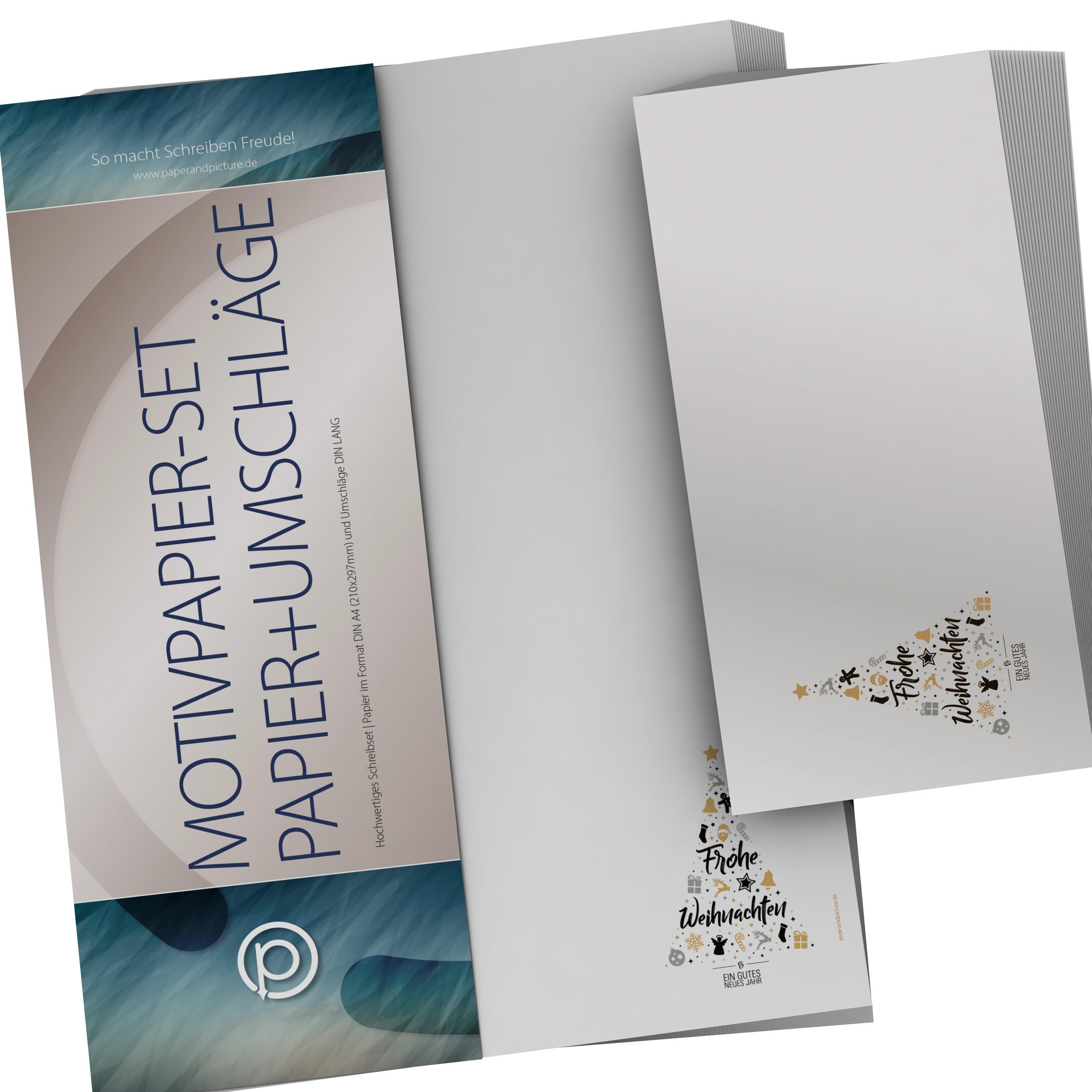 Weihnachtsbriefpapier | Weihnachts-Wunschbaum | Briefpapier | Kuverts | Weihnachtspapier | edel | modern (100 Blatt 100 Kuv.)