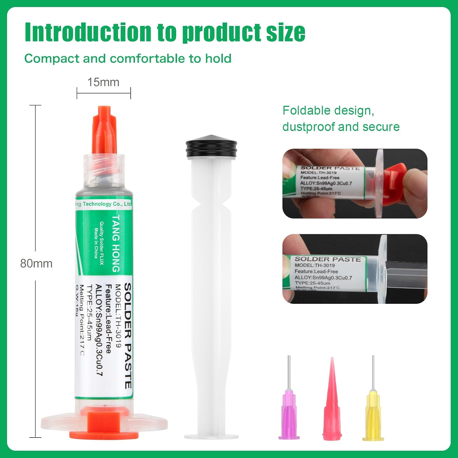 TH-3019 Solder Paste, Sn99/Ag0.3/Cu0.7 High Temperature Solder Paste, 217℃ Melting Point, No Clean Lead Free Soldering Paste, Solder Paste for Electronics (5MLx4Pack)