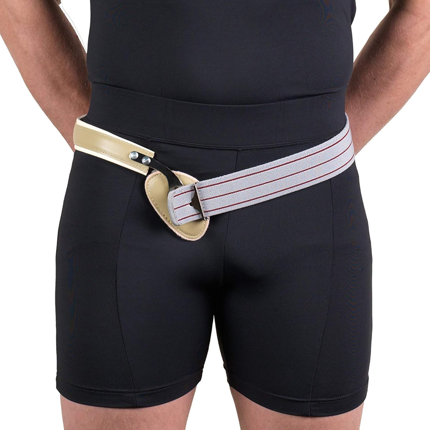 Truform-OTC Elastic Hernia Truss, Single Spring, Professional Medical Style, Hernia Support Brace, Right Side, 34 inch Hip
