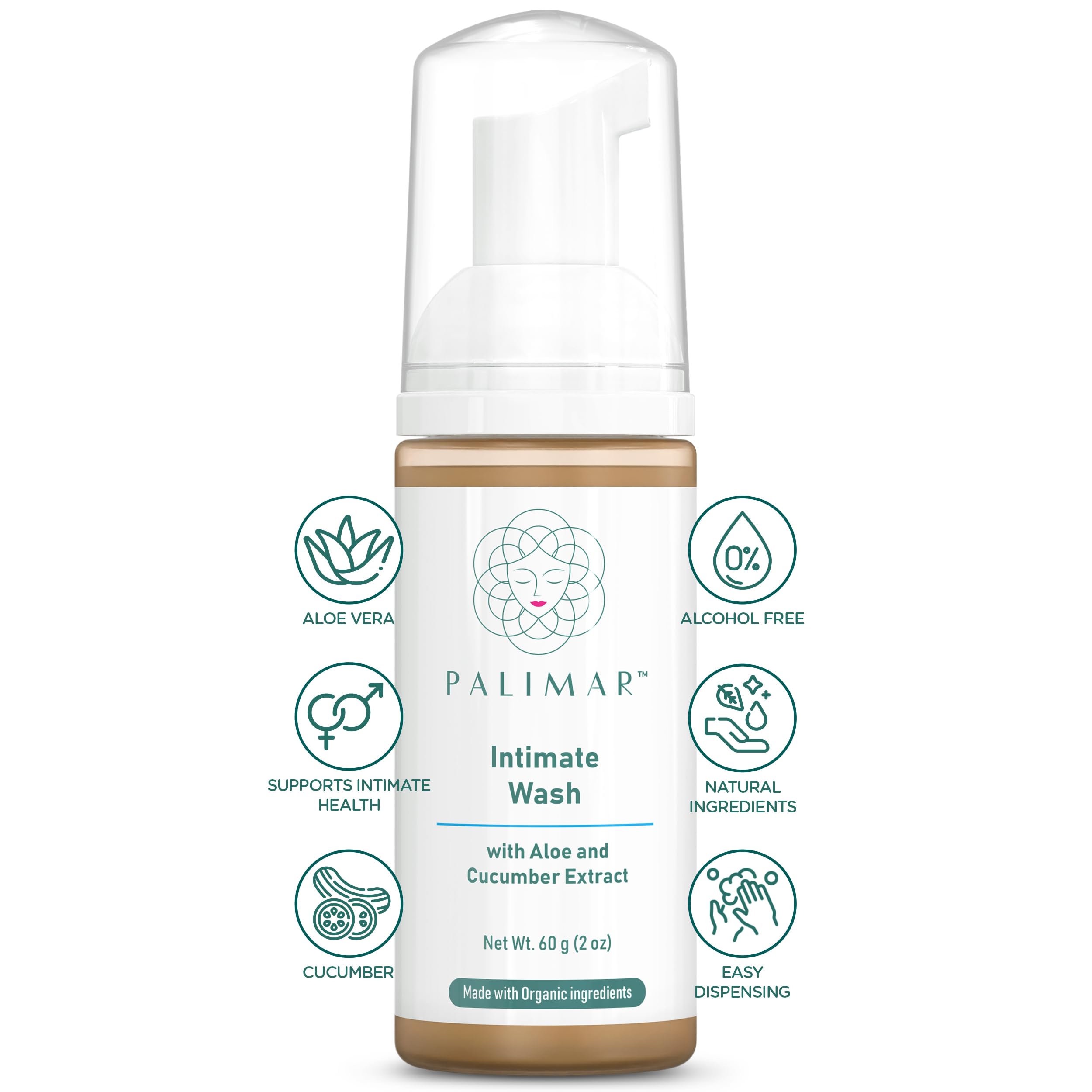 Intimate Wash - Gentle Foam Cleanser for pH Balance Feminine Wash, Hydration, Cooling Effect, Odor Control pH Balance, Natural Ingredient