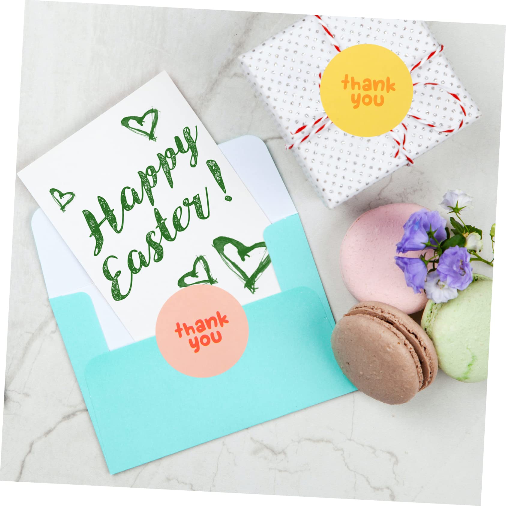 NUOBESTY 100pezzi Adesivi Ringraziamento Per Decorazioni Feste Etichette Autoadesive Per Confezioni e Buste Adatti Per Matrimoni Compleanni e Occasioni Speciali