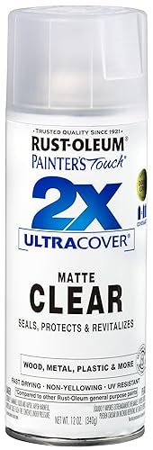 Rust-Oleum 334022 Painter's Touch 2X Ultra Cover Spray Paint, 12 oz, Matte Clear - Matte Clear - 12 Ounce (Pack of 1) - Matte