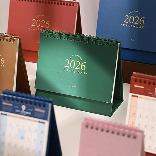 Miniatura 5 de 2026 Desk Calendar Twin-Coil Binding 16 Month Paper Calendar From Sep 2025 To Dec 2026 Office Tabletop Calendars Planner Retro Office Planner